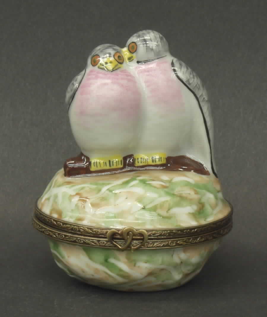PEINT MAIN LIMOGES BOX Lovebirds - No Box by Peint Main-1
