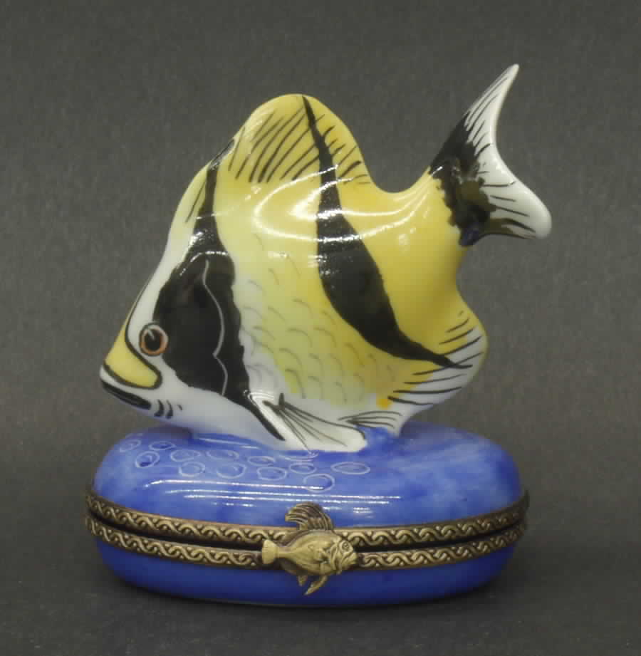PEINT MAIN LIMOGES BOX Sunfish-Yellow & Black - No Box by Peint Main-1