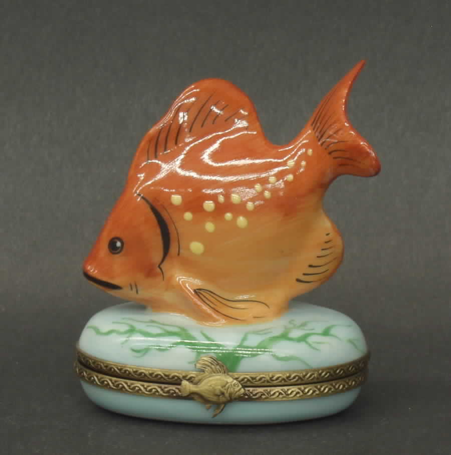 PEINT MAIN LIMOGES BOX Sunfish-Orange & Yellow - No Box by Peint Main-1