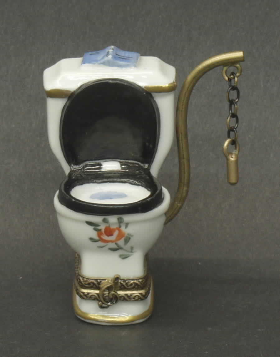 PEINT MAIN LIMOGES BOX Old Fashioned Toilet - Boxed by Peint Main-1