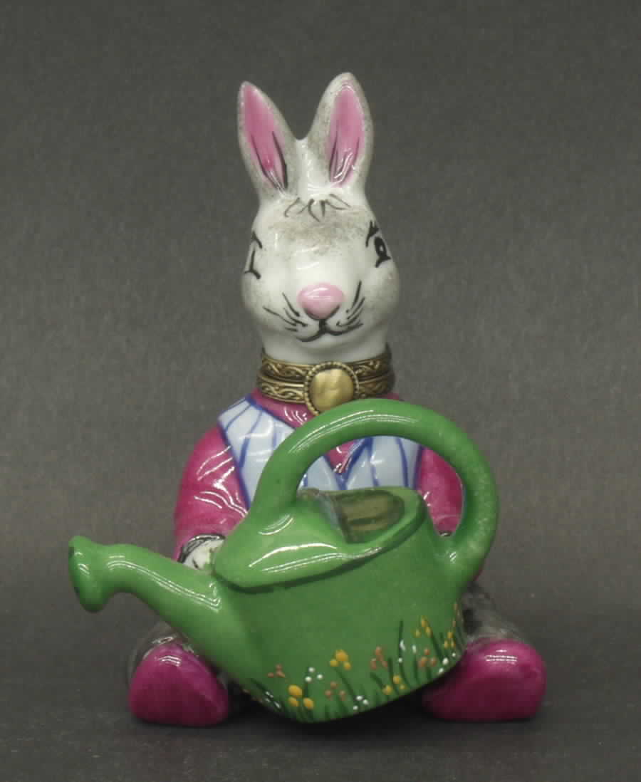 PEINT MAIN LIMOGES BOX Rabbit And Watering Can - No Box by Peint Main-1