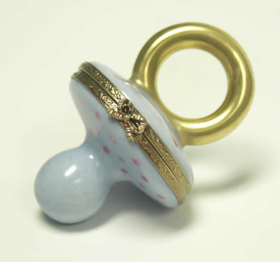PEINT MAIN LIMOGES BOX Pacifer-Gold/Blue - Boxed by Peint Main-1