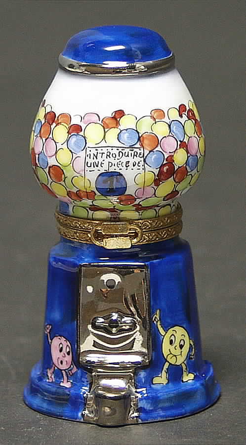 PEINT MAIN LIMOGES BOX Gumball Machine-Blue - No Box by Peint Main-1