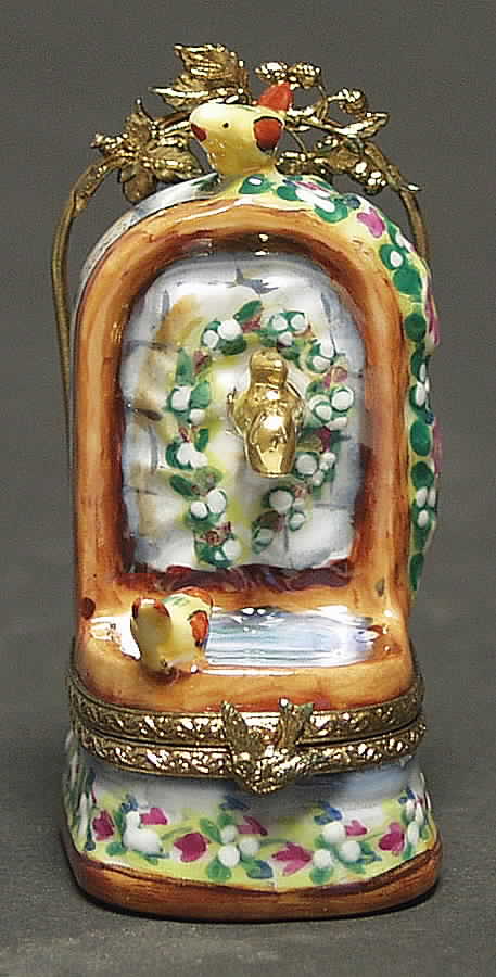 PEINT MAIN LIMOGES BOX Fountain With Two Birds - No Box by Peint Main-1