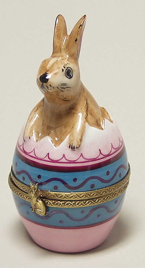 PEINT MAIN LIMOGES BOX Bunny Egg-Pink - No Box by Peint Main-1