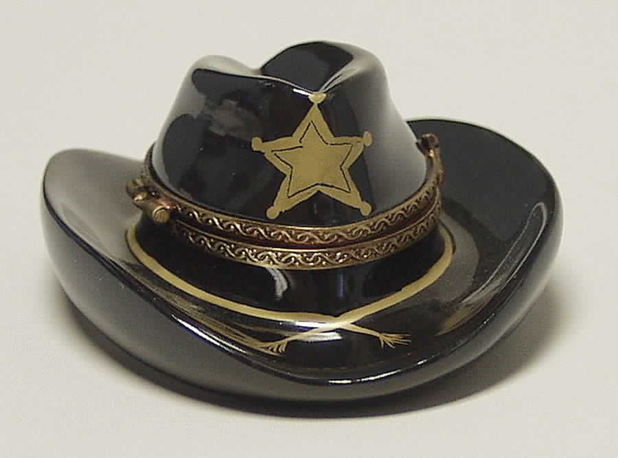 PEINT MAIN LIMOGES BOX Cowboy Hat - No Box by Peint Main-1