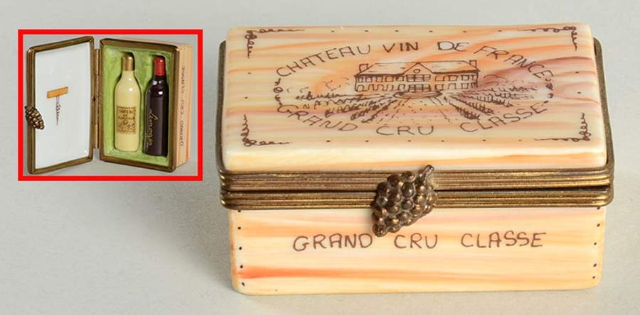 Limoges Boxes Grand Cru Classe With Two Wine Bottles - No Box by Parry Vieille-1