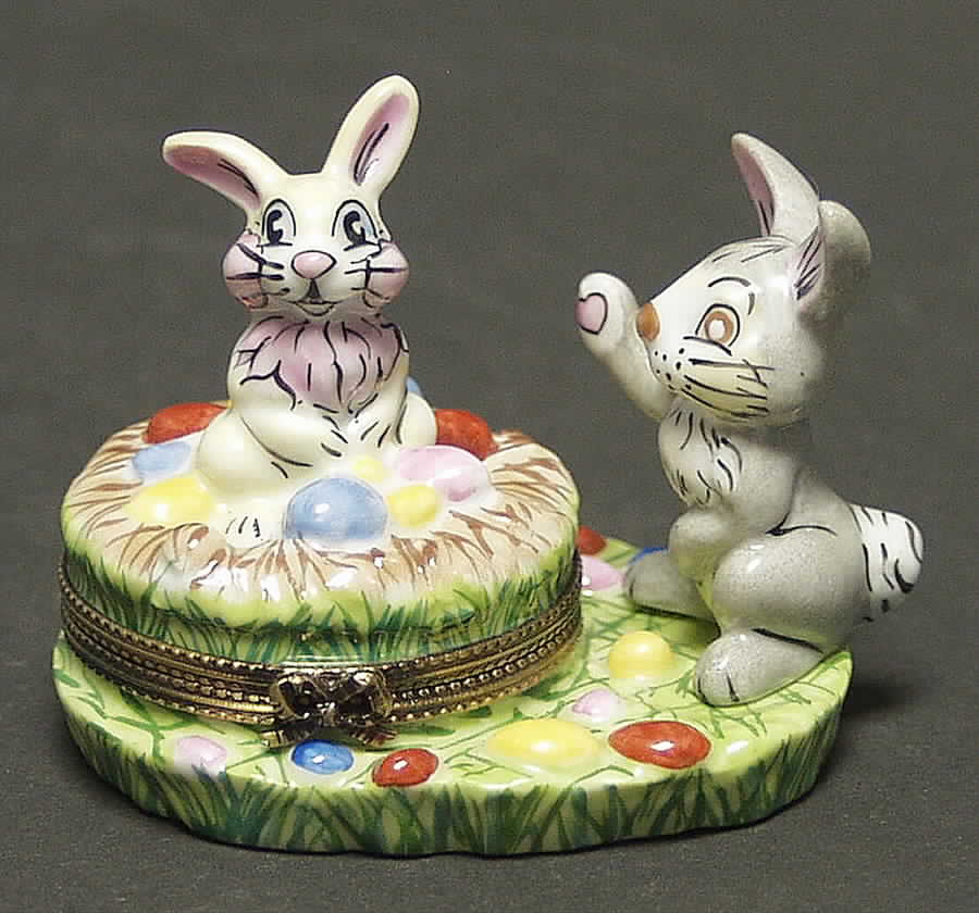 PEINT MAIN LIMOGES BOX Easter Bunnies - Boxed by Peint Main-1