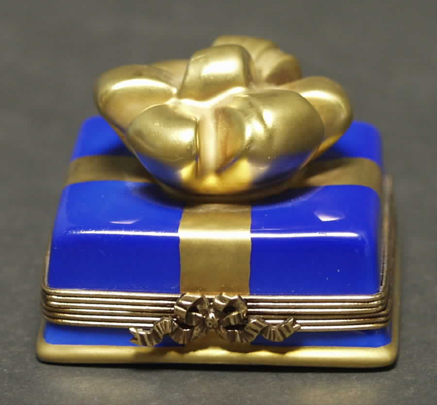 PEINT MAIN LIMOGES BOX Bon Bon Box-Blue - Boxed by Peint Main-1