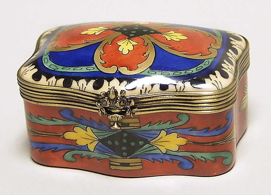 PEINT MAIN LIMOGES BOX Rectangular W/Yellow Flower - No Box by Peint Main-1
