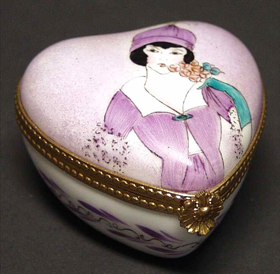 PEINT MAIN LIMOGES BOX Purple Woman - No Box by Peint Main-1