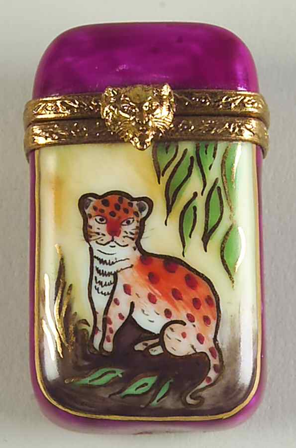 PEINT MAIN LIMOGES BOX Cheetah Cub - No Box by Peint Main-1