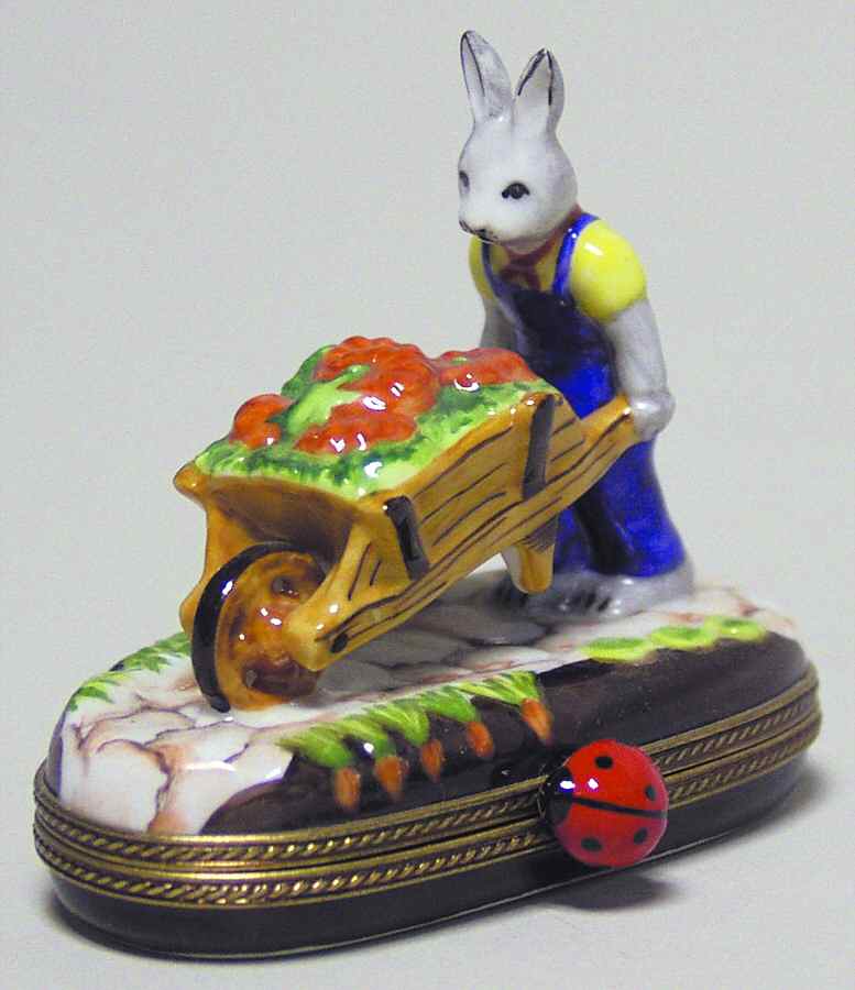 PEINT MAIN LIMOGES BOX Rabbit In Garden - No Box by Peint Main-1