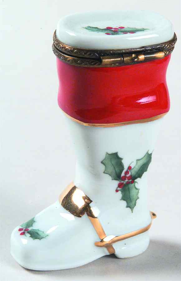 PEINT MAIN LIMOGES BOX Santa's Boot - No Box by Peint Main-1