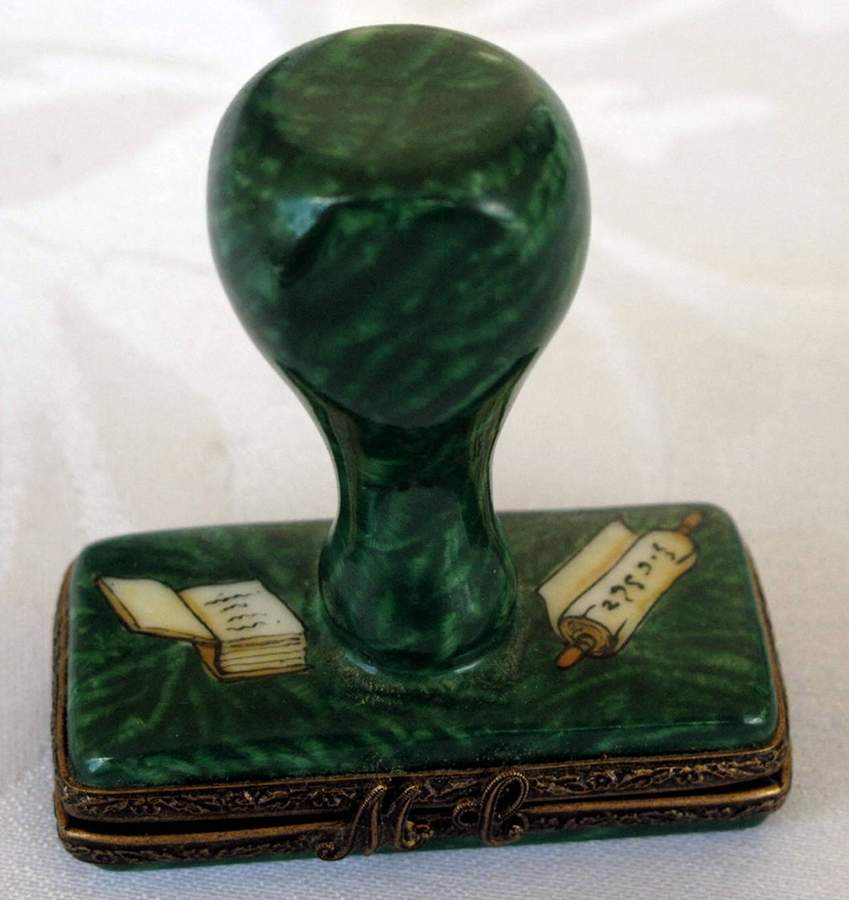 PEINT MAIN LIMOGES BOX Green Stamp - No Box by Peint Main-1