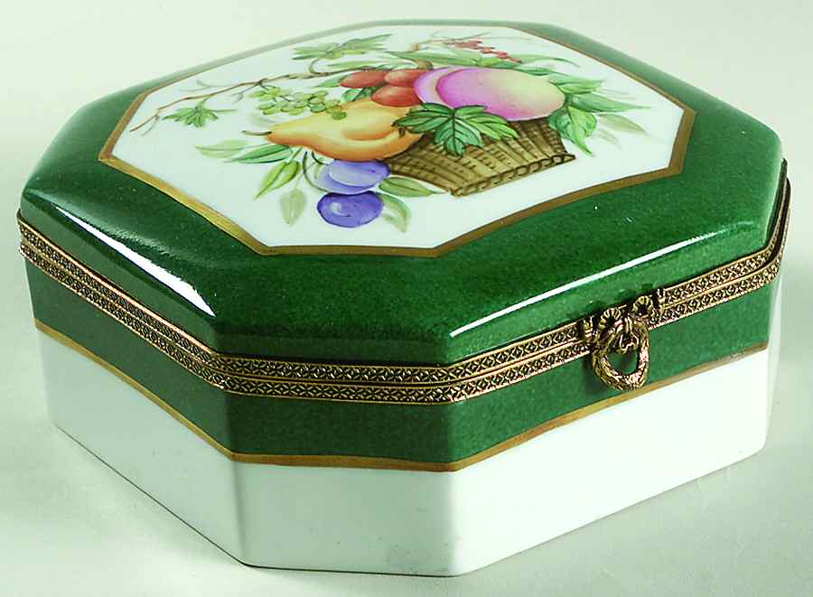 PEINT MAIN LIMOGES BOX Large Fruit Basket Box - No Box by Peint Main-1