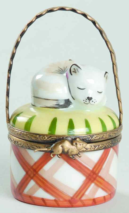 PEINT MAIN LIMOGES BOX Cat Sleeping - No Box by Peint Main-1