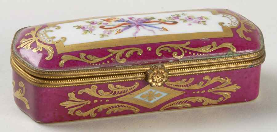 PEINT MAIN LIMOGES BOX Burgandy Box - No Box by Peint Main-1