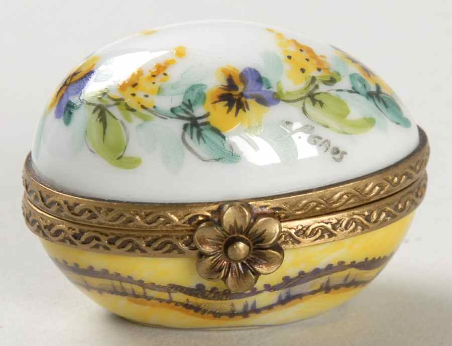 PEINT MAIN LIMOGES BOX Floral Egg - Small - No Box by Peint Main-1