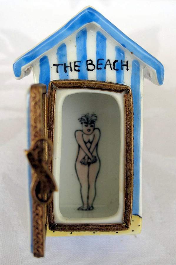 PEINT MAIN LIMOGES BOX Blue Beach Cabana - No Box by Peint Main-1