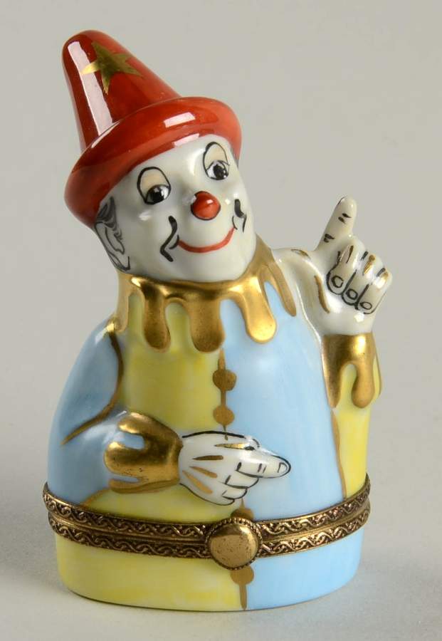 PEINT MAIN LIMOGES BOX Clown Red Hat W/ Star - No Box by Peint Main-1