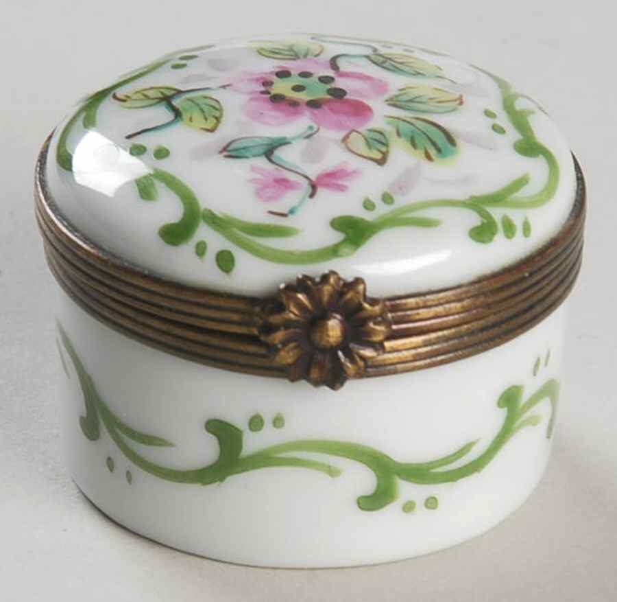 PEINT MAIN LIMOGES BOX Flower Box-Round - No Box by Peint Main-1