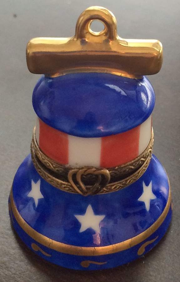 PEINT MAIN LIMOGES BOX Stars And Stripes Bell - No Box by Peint Main-1