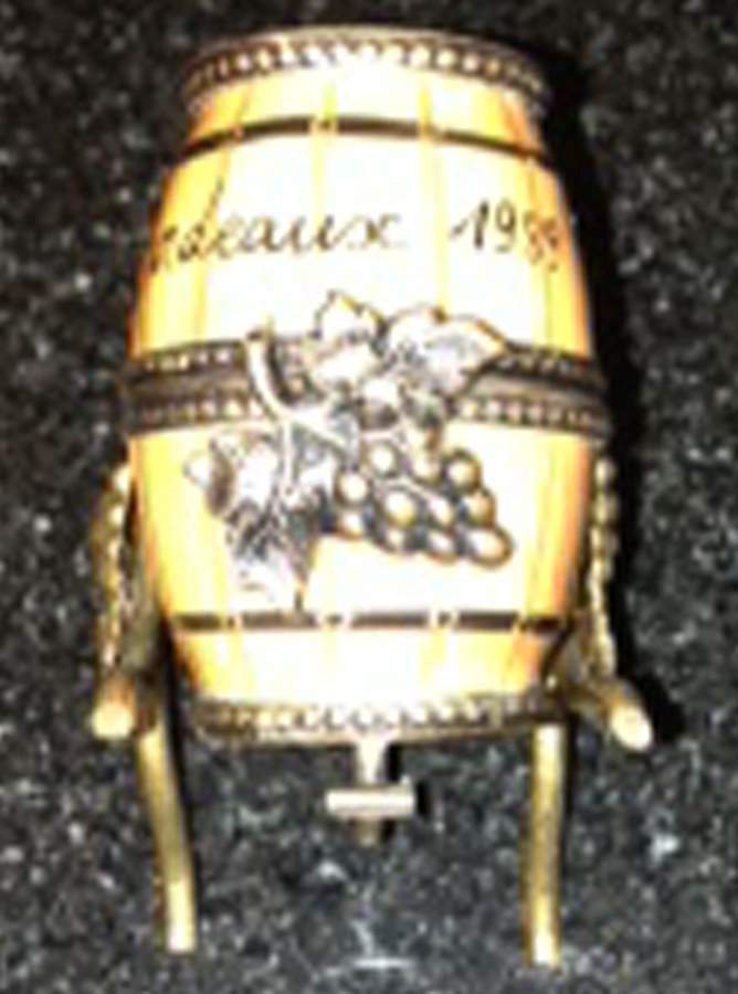 PEINT MAIN LIMOGES BOX Bordeaux Barrel - No Box by Peint Main-1