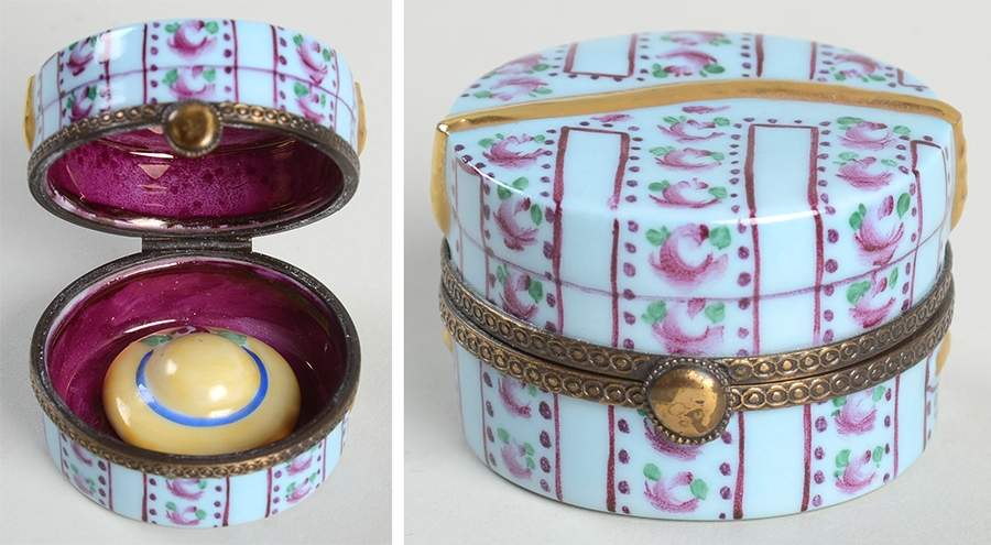 PEINT MAIN LIMOGES BOX Lady's Hat Box With Hat - No Box by Peint Main-1