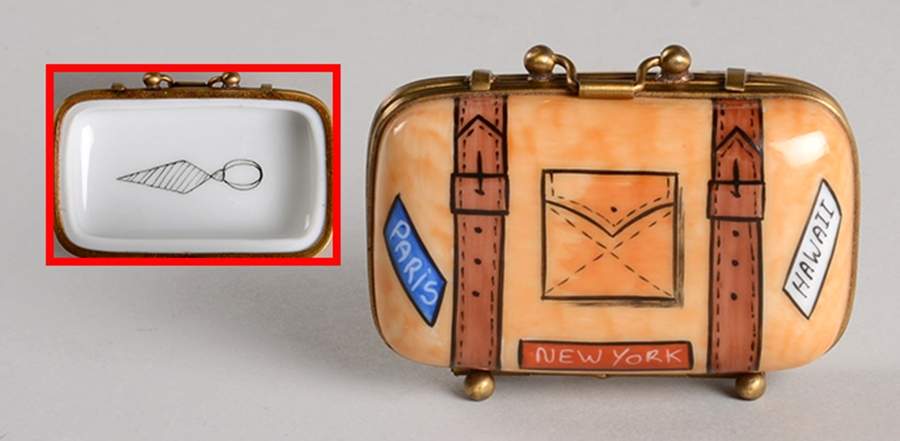 PEINT MAIN LIMOGES BOX Suitcase-Paris-New York-Hawaii - No Box by Peint Main-1