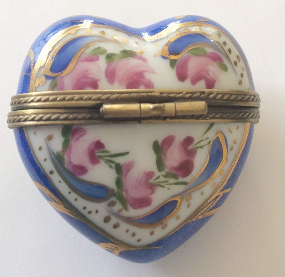 PEINT MAIN LIMOGES BOX Heart With Pink Roses - No Box by Peint Main-1