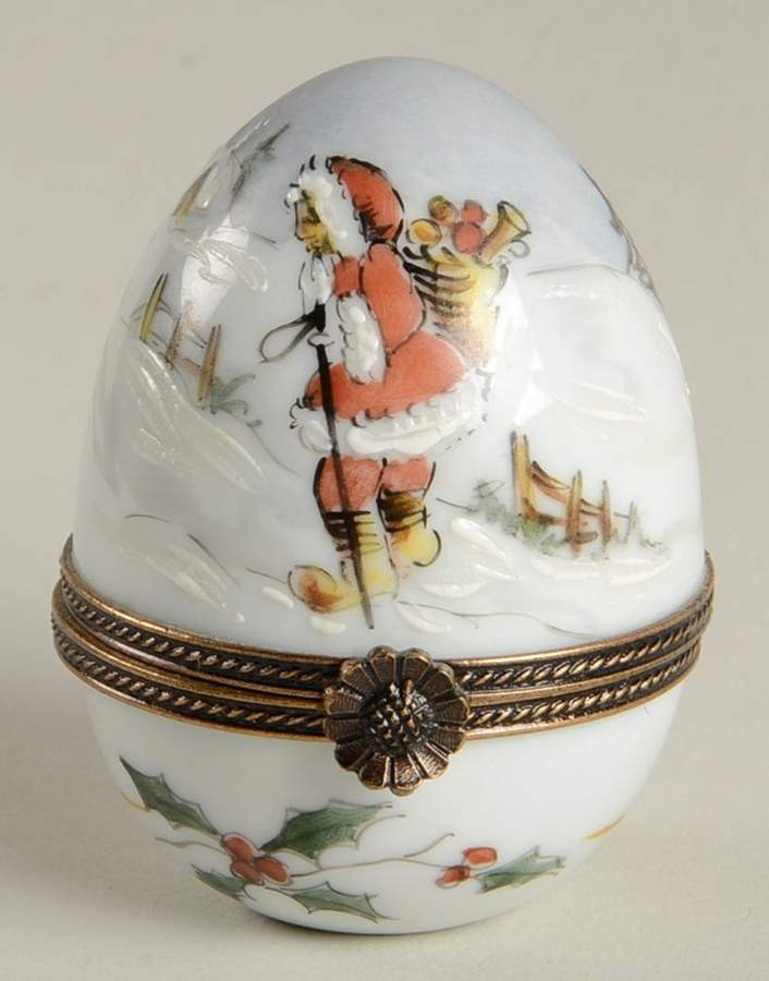 PEINT MAIN LIMOGES BOX Santa Claus Egg - No Box by Peint Main-1