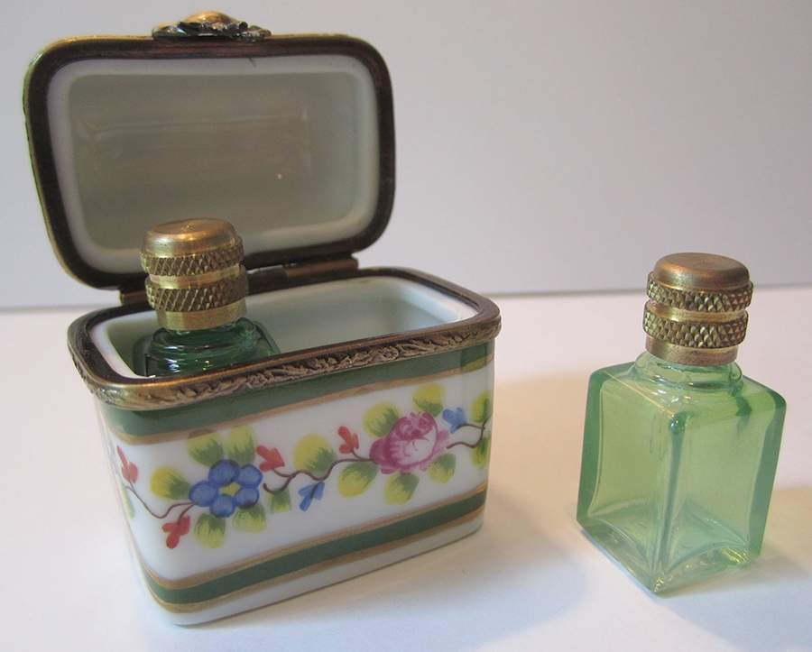 PEINT MAIN LIMOGES BOX Chest W/ 2 Flacons - No Box by Peint Main-1