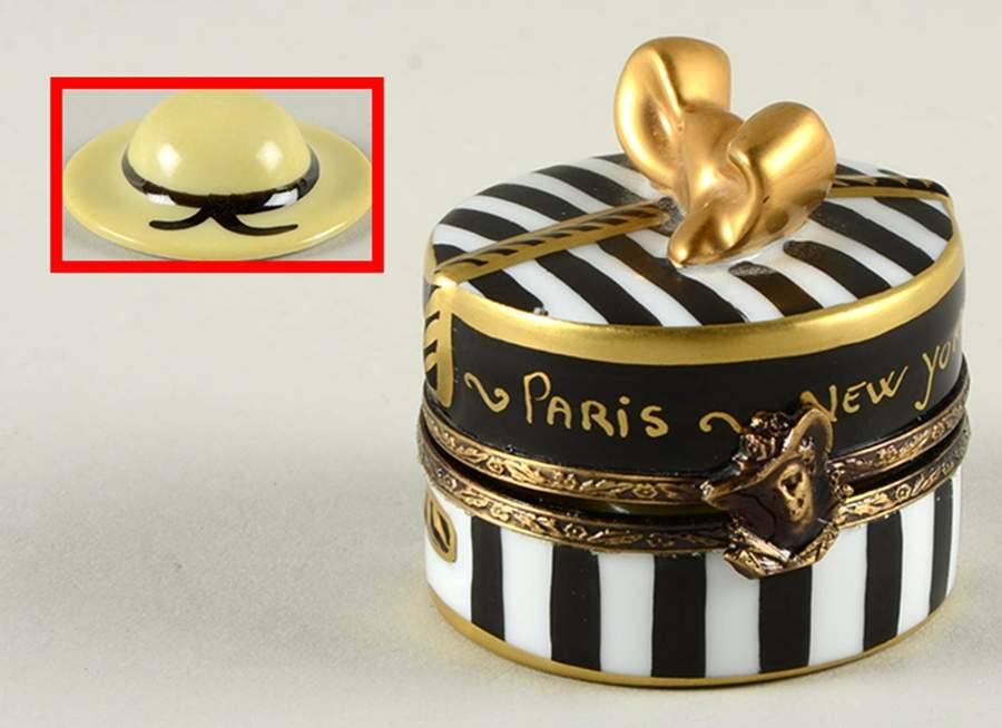 PEINT MAIN LIMOGES BOX Hat Box-2 Piece Set - Nb624, No Box by Peint Main-1