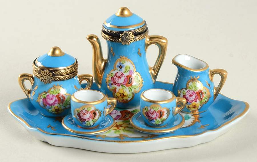 PEINT MAIN LIMOGES BOX Tea Set-Set Of 5 - No Box by Peint Main-1