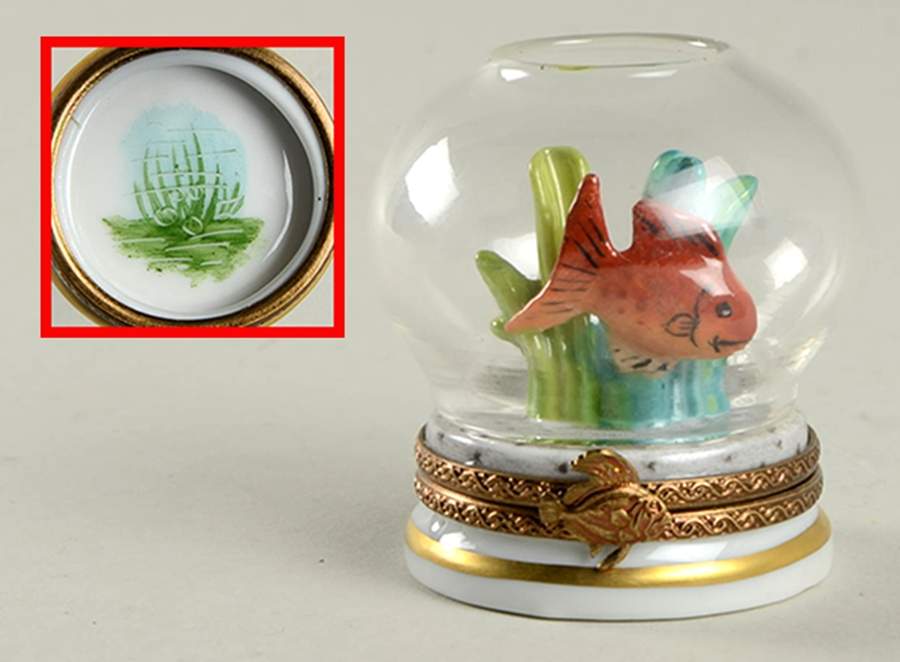 PEINT MAIN LIMOGES BOX Fish Bowl - No Box by Peint Main-1
