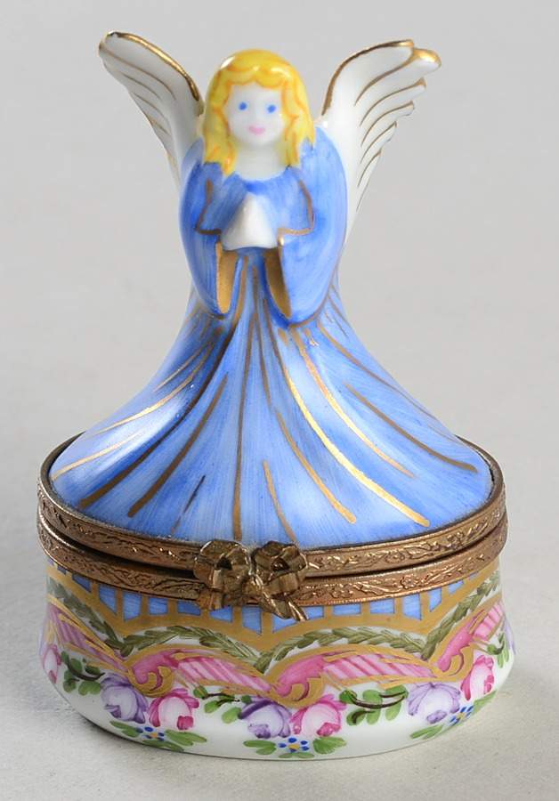 PEINT MAIN LIMOGES BOX Angel In Blue - No Box by Peint Main-1