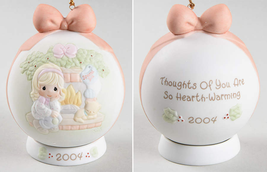 Annual Porcelain Ball Ornament Thoughts Of You Are So Heartwarming - Boxed by Precious Moments-1