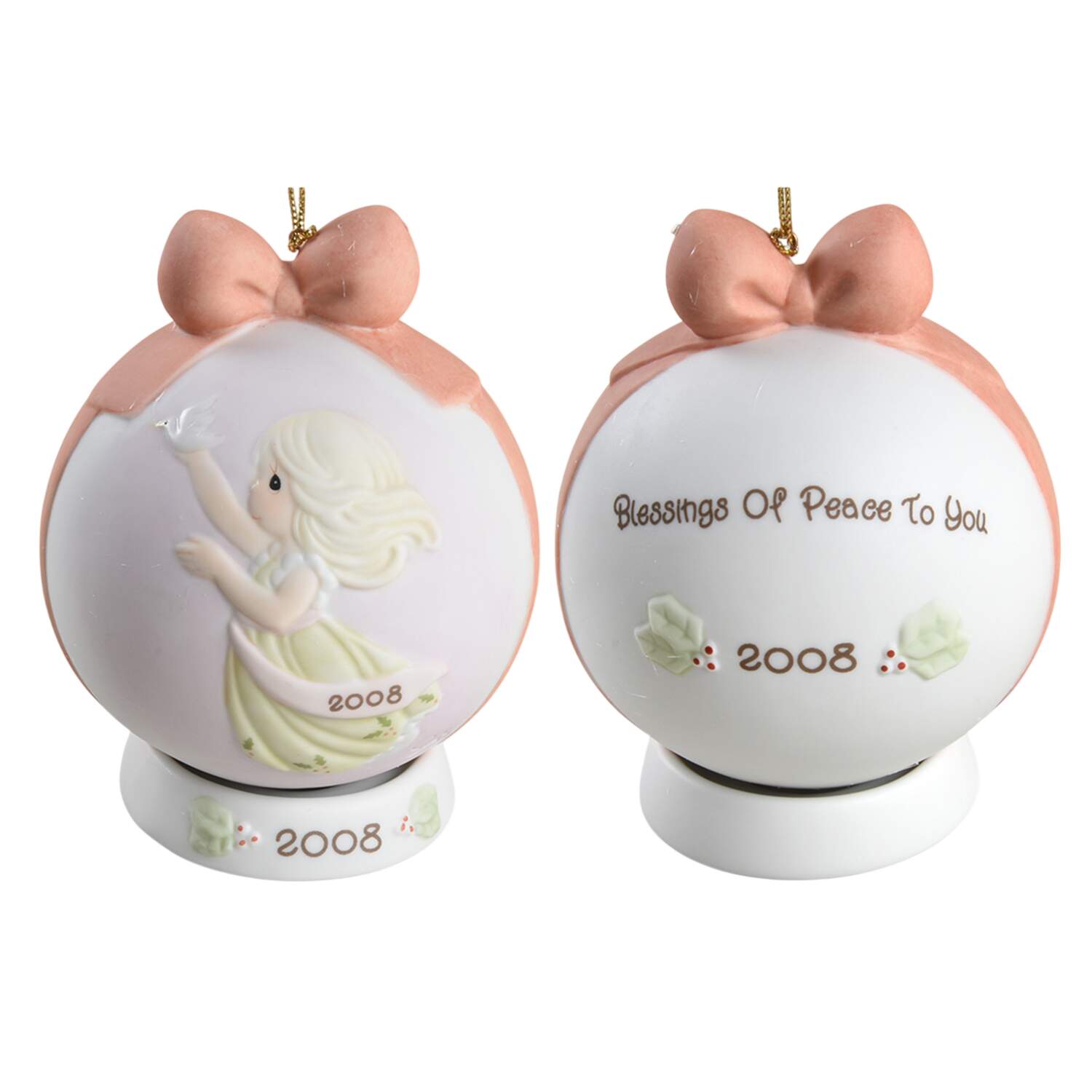 Annual Porcelain Ball Ornament Blessings Of Peace To You - No Box by Precious Moments-1