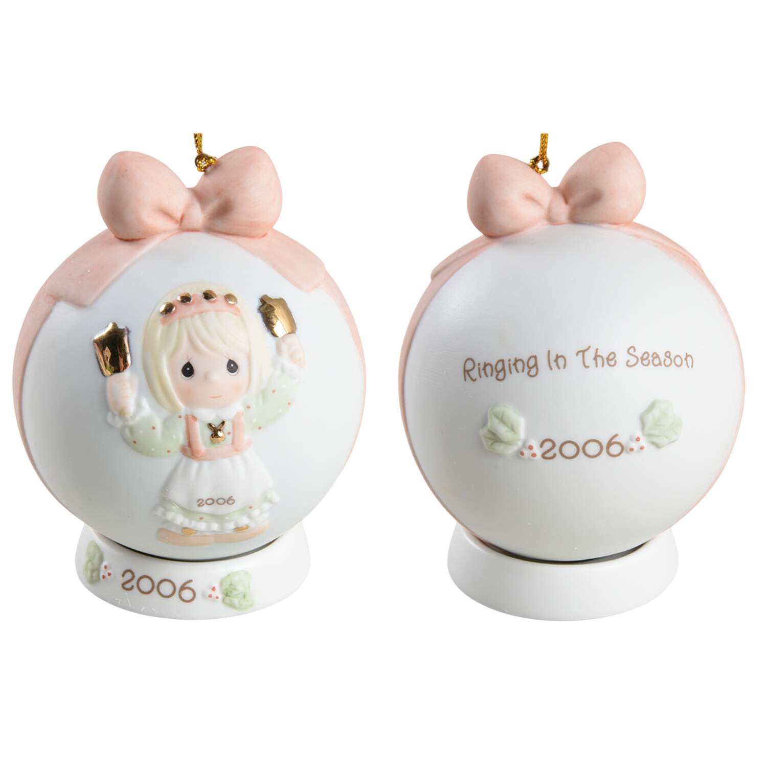 Annual Porcelain Ball Ornament Ringing In The Season - No Box by Precious Moments-1