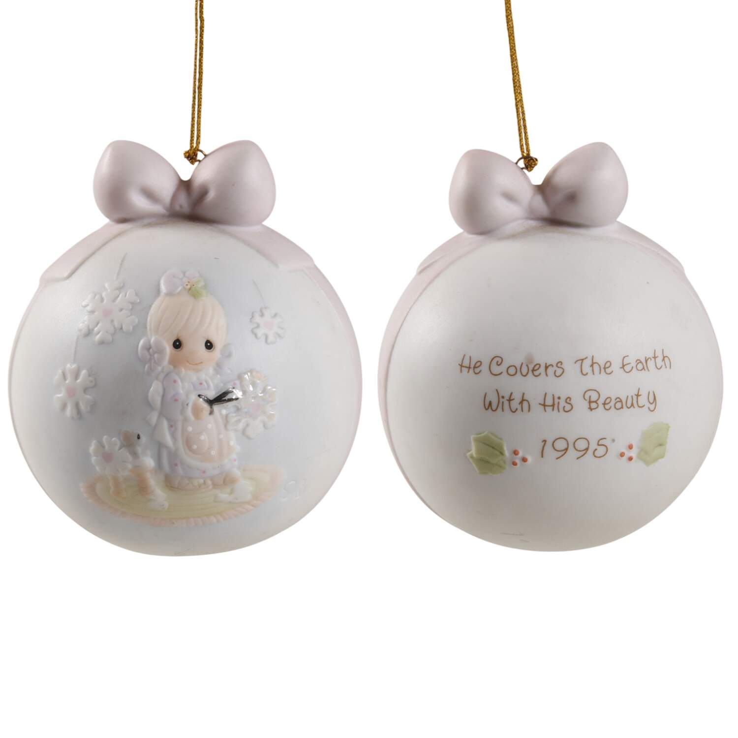 Annual Porcelain Ball Ornament He Covers The Earth With His Beauty - No Box by Precious Moments-1