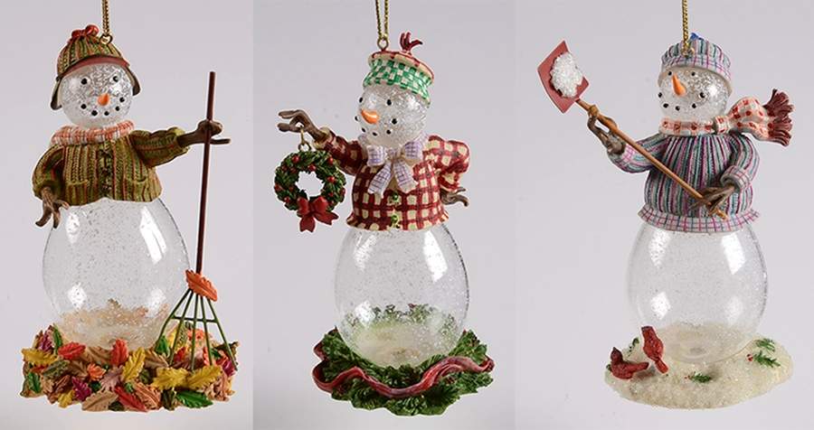 Princess House Christmas Ornament Set Of 3 Snowpeople - Boxed by Princess House-1