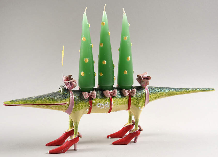 Krinkles Alligator Candle Holder - No Box by Patience Brewster-1