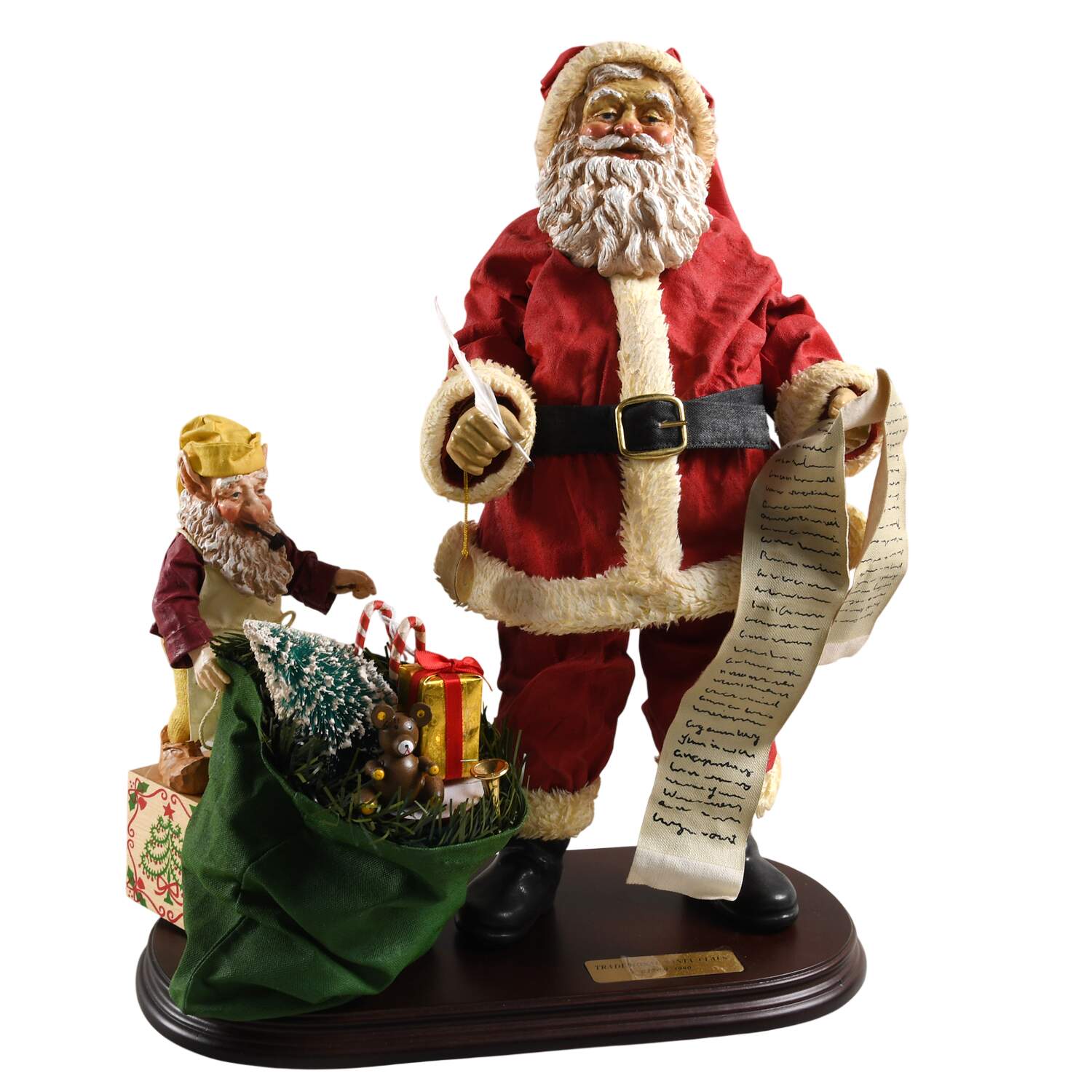 Christmas Traditions Traditional Santa With Elf Circa 1940 - No Box by Possible Dreams-1