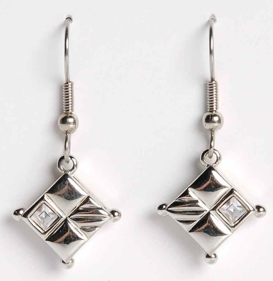 Princess House Jewelry Silvertone Charm Wire-Earrings - No Box by Princess House-1