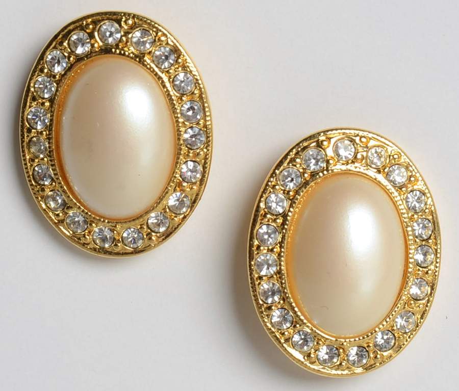 Princess House Jewelry Faux Pearl And Crystal Earring-Post  - No Box by Princess House-1