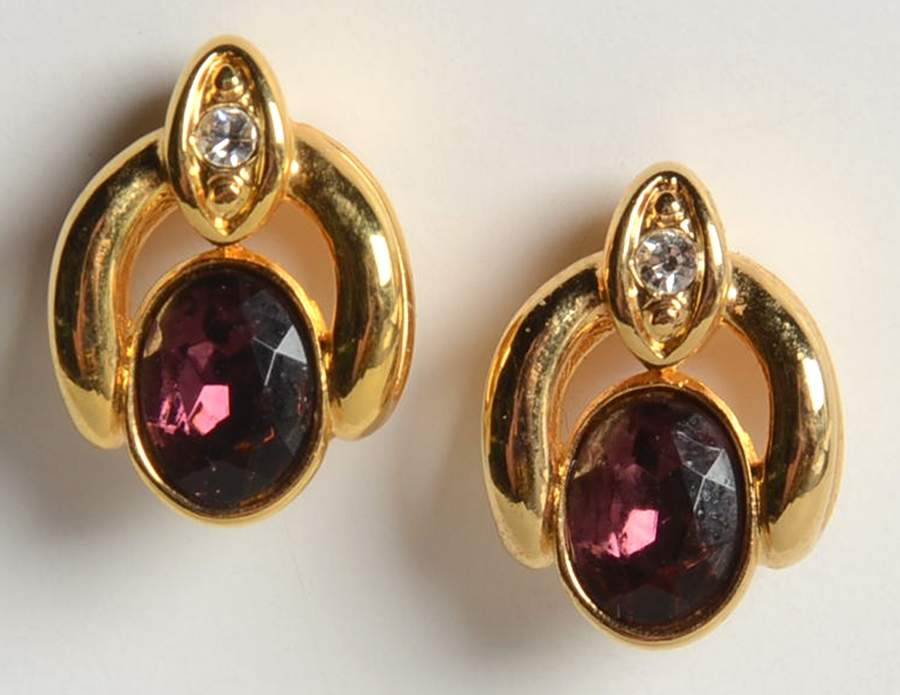 Princess House Jewelry Amethyst Crystal Post Earrings - No Box by Princess House-1