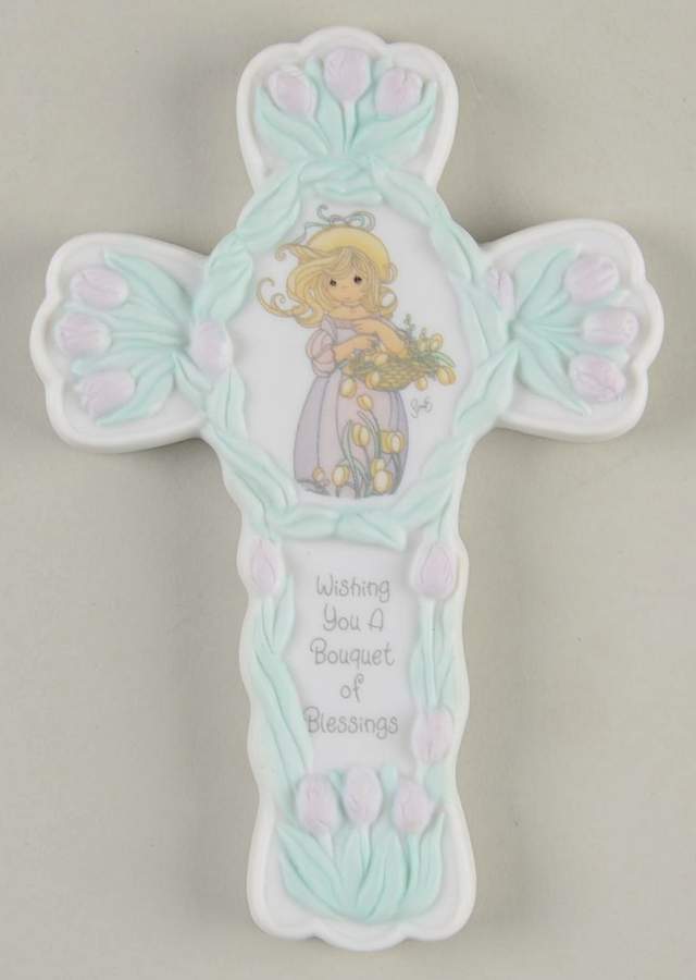 Precious Moments Wall Cross Girl With Tulips, Easter-1997 - Boxed by Precious Moments-1