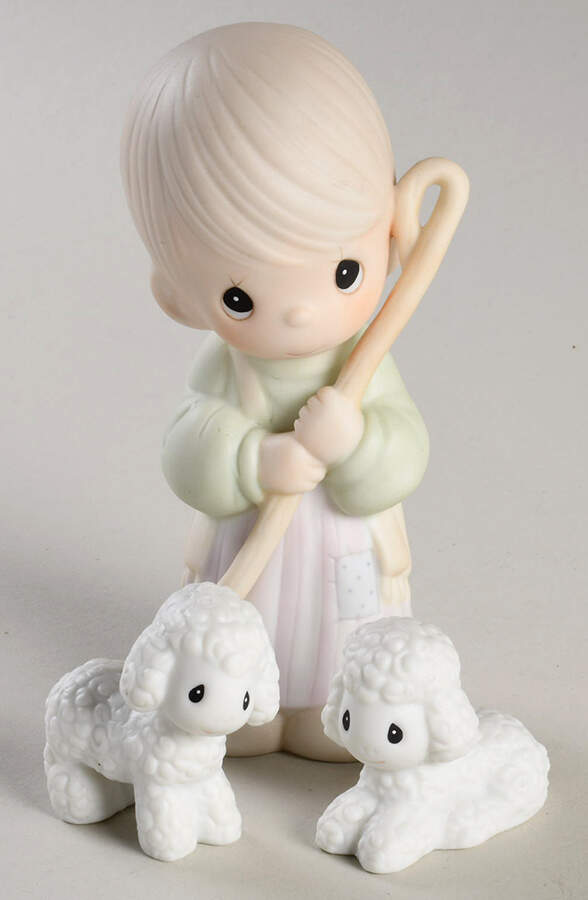 Nativity Shepherd With Lambs Sword-Shepherd With Lambs - Sword Trademark, No Box by Precious Moments-1
