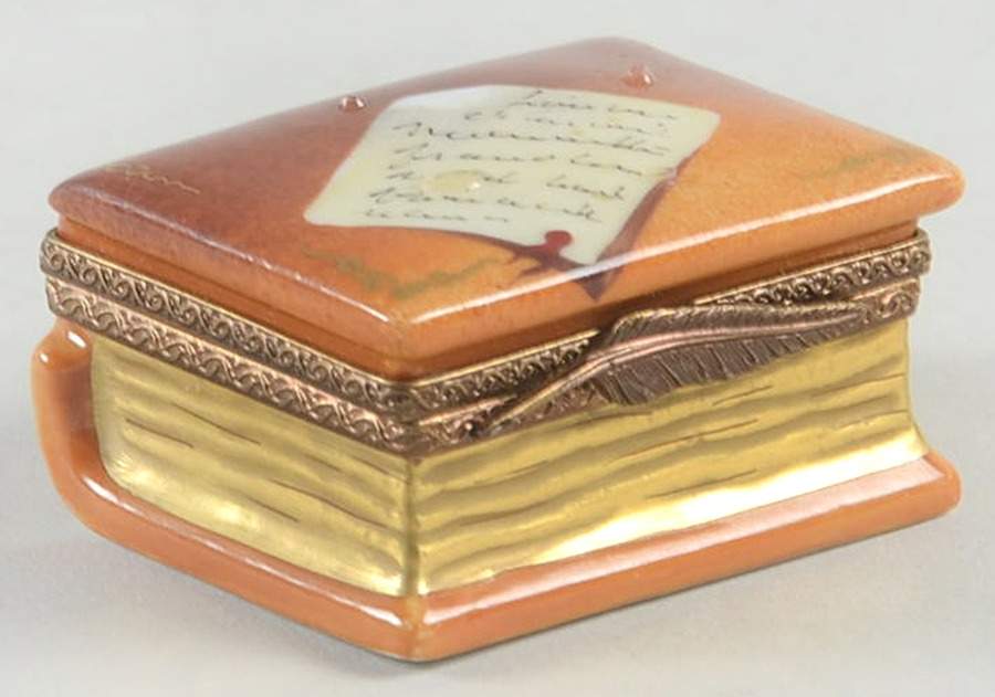 Limoges Boxes Book With Feather - No Box by Parry Vieille-1